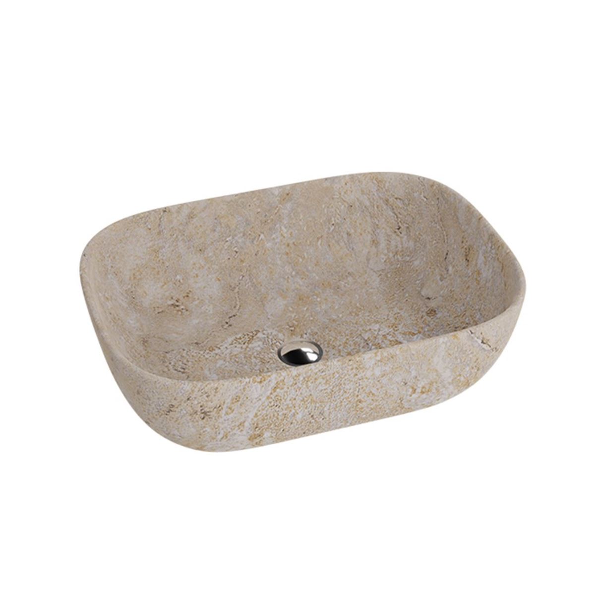 Apate 465mm Countertop Basin - Beige Stone Effect