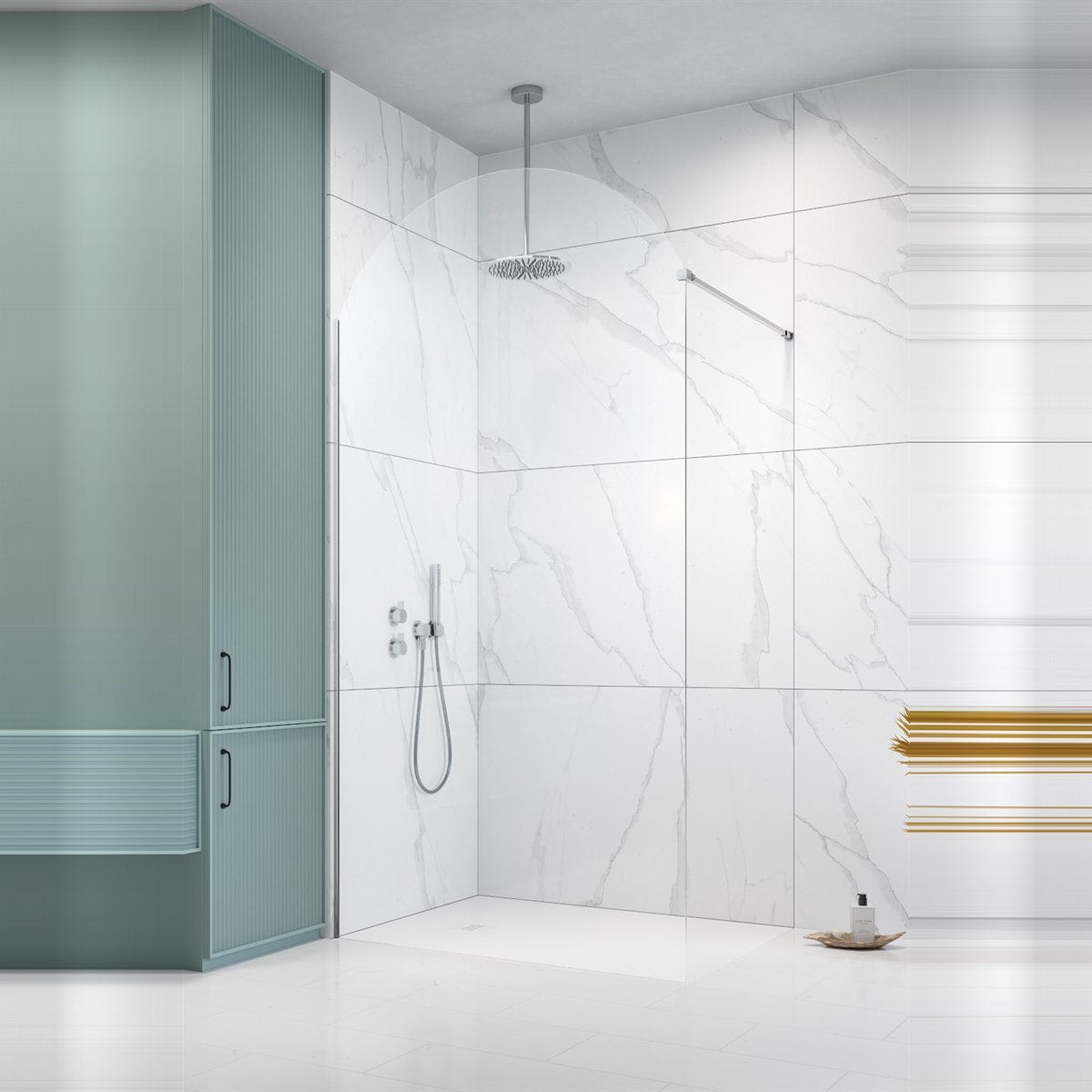 Radaway Volta II Chrome Shower Screen