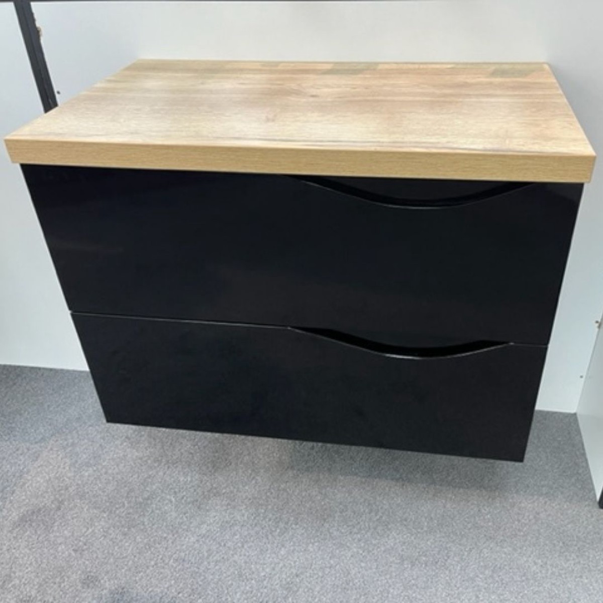 Archer Gloss Black Vanity Unit & Countertop