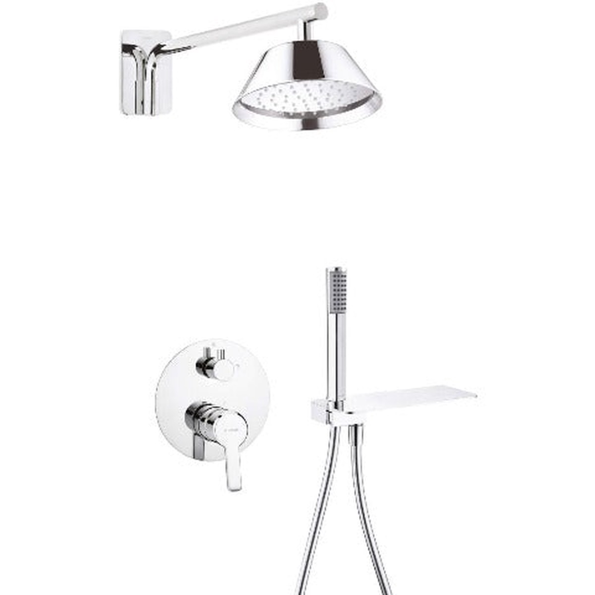 Arnika Concealed shower set with shelf