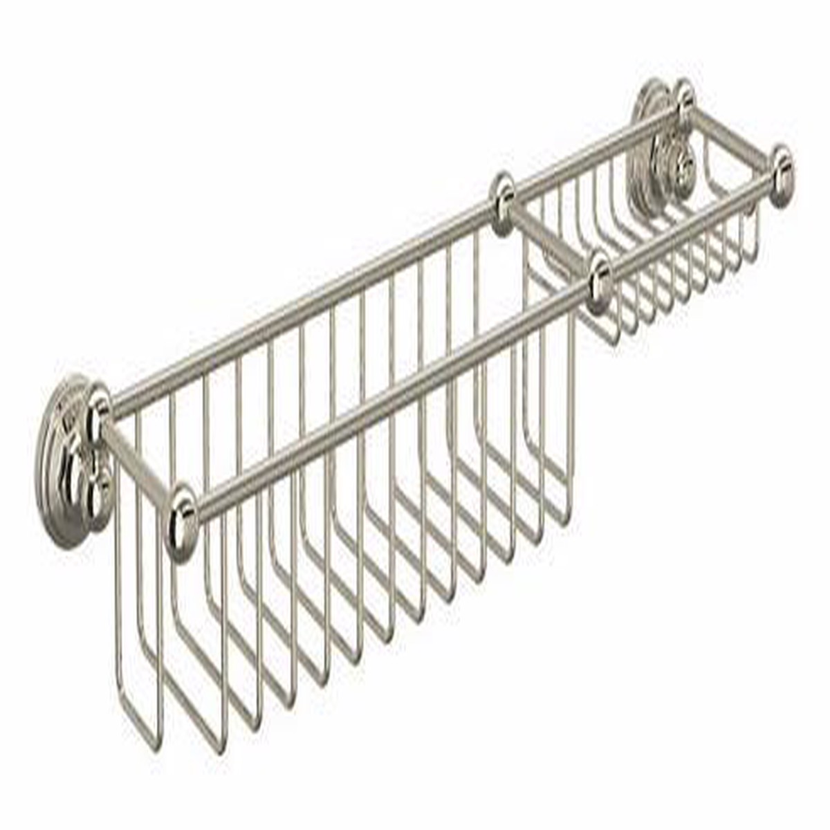 20" Bottle Basket With Soap Tray - Polished Nickel U.6962PN Perrin & Rowe