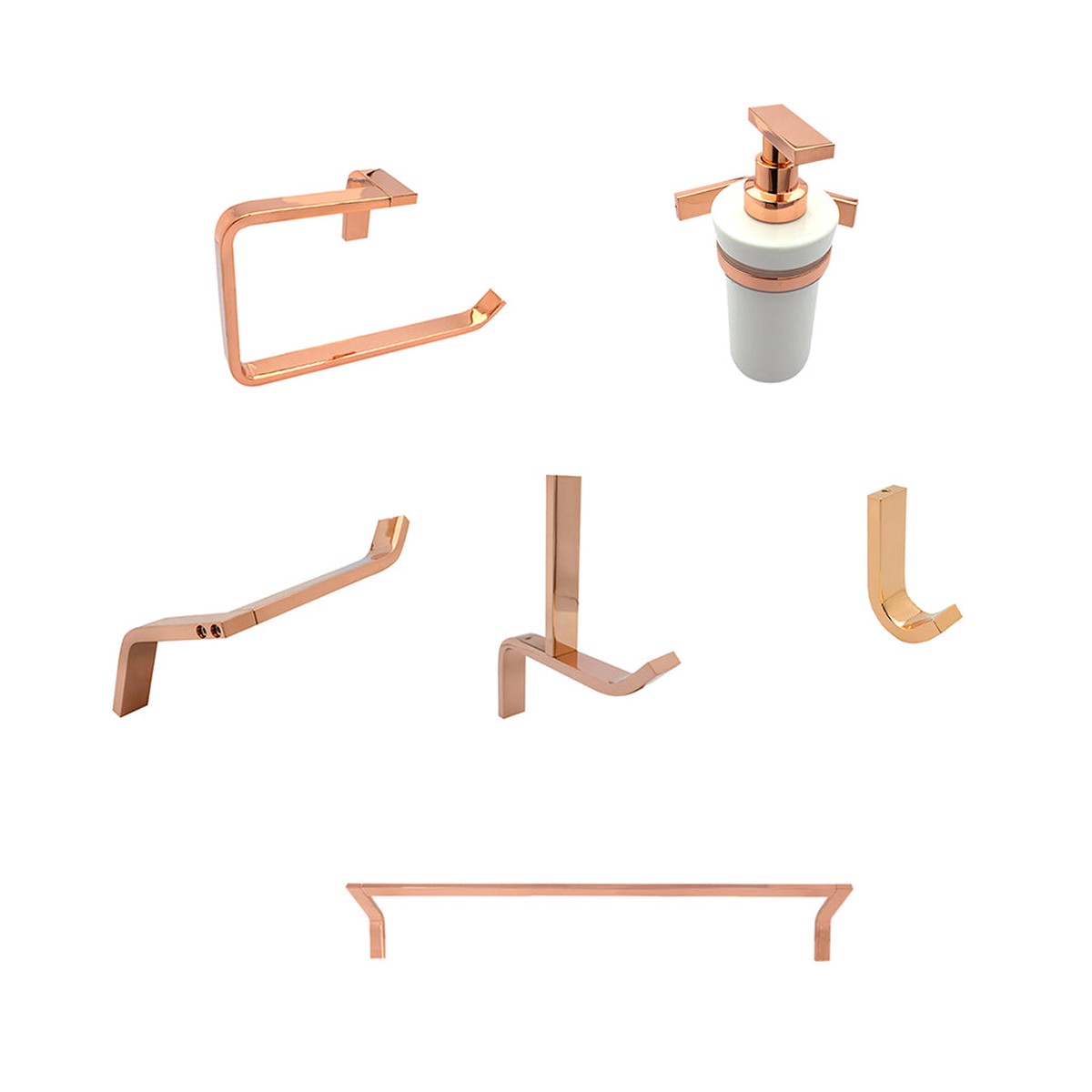 Sensis Bathroom Accessories Set - Wall Mount - Bronze/Rose Gold