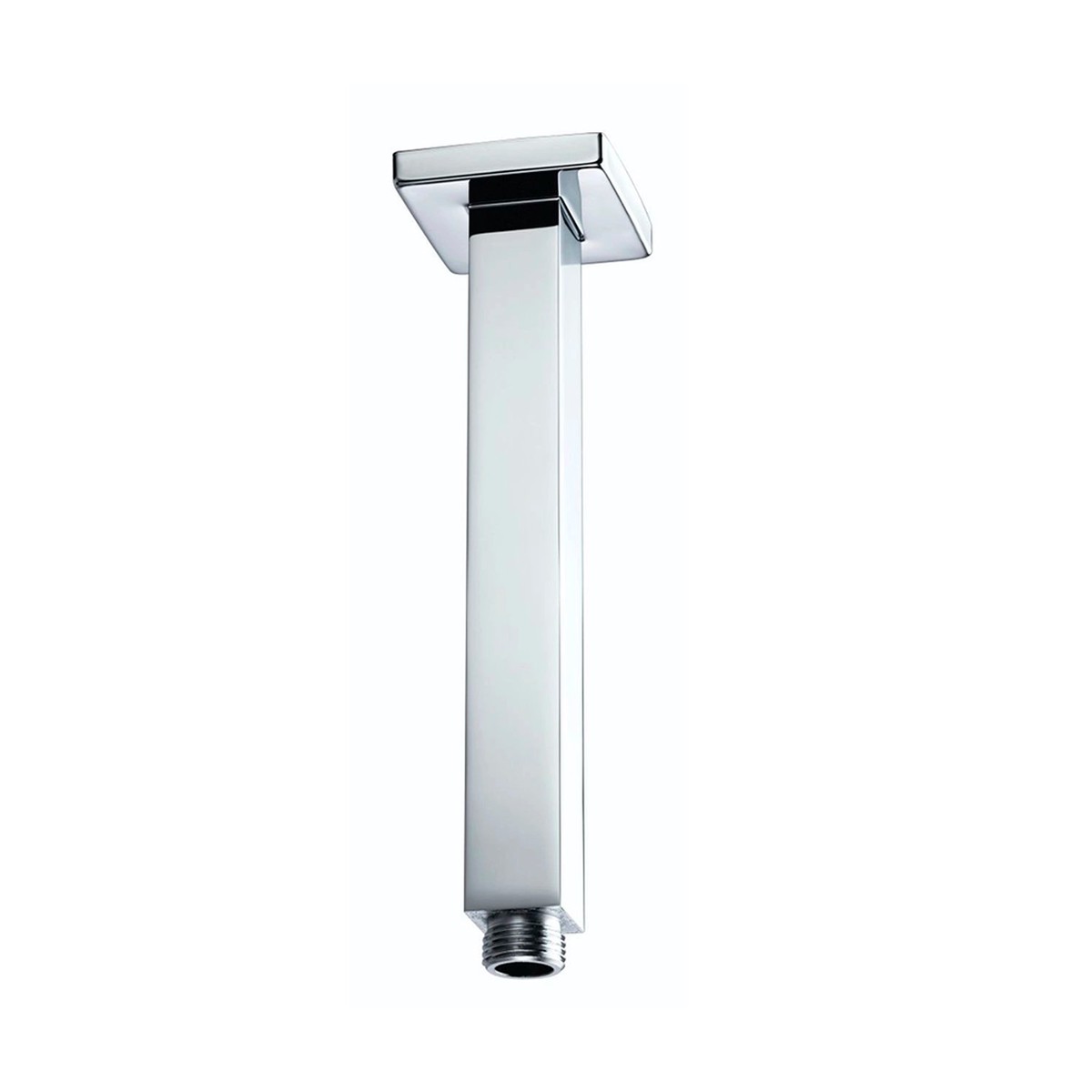 Cubic Shower Arm - Ceiling Mount - 8" Brass/Polished Chrome
