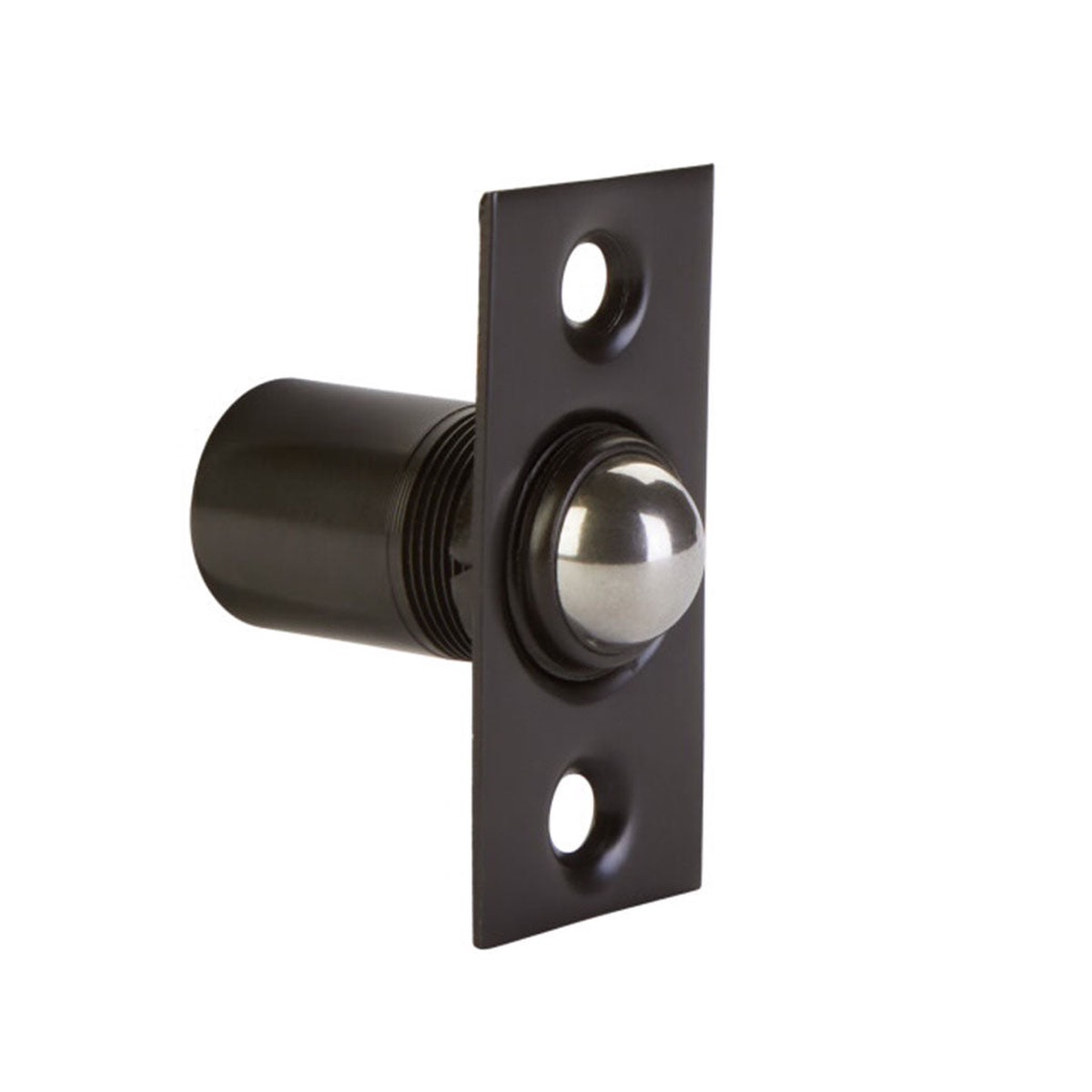 Square Ball Catch - Door Mount - 2" Brass/Flat Black