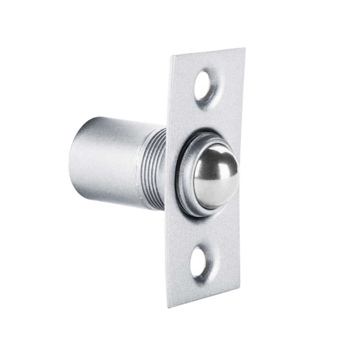 Square Ball Catch - Door Mount - 2" Brass/Polished Chrome