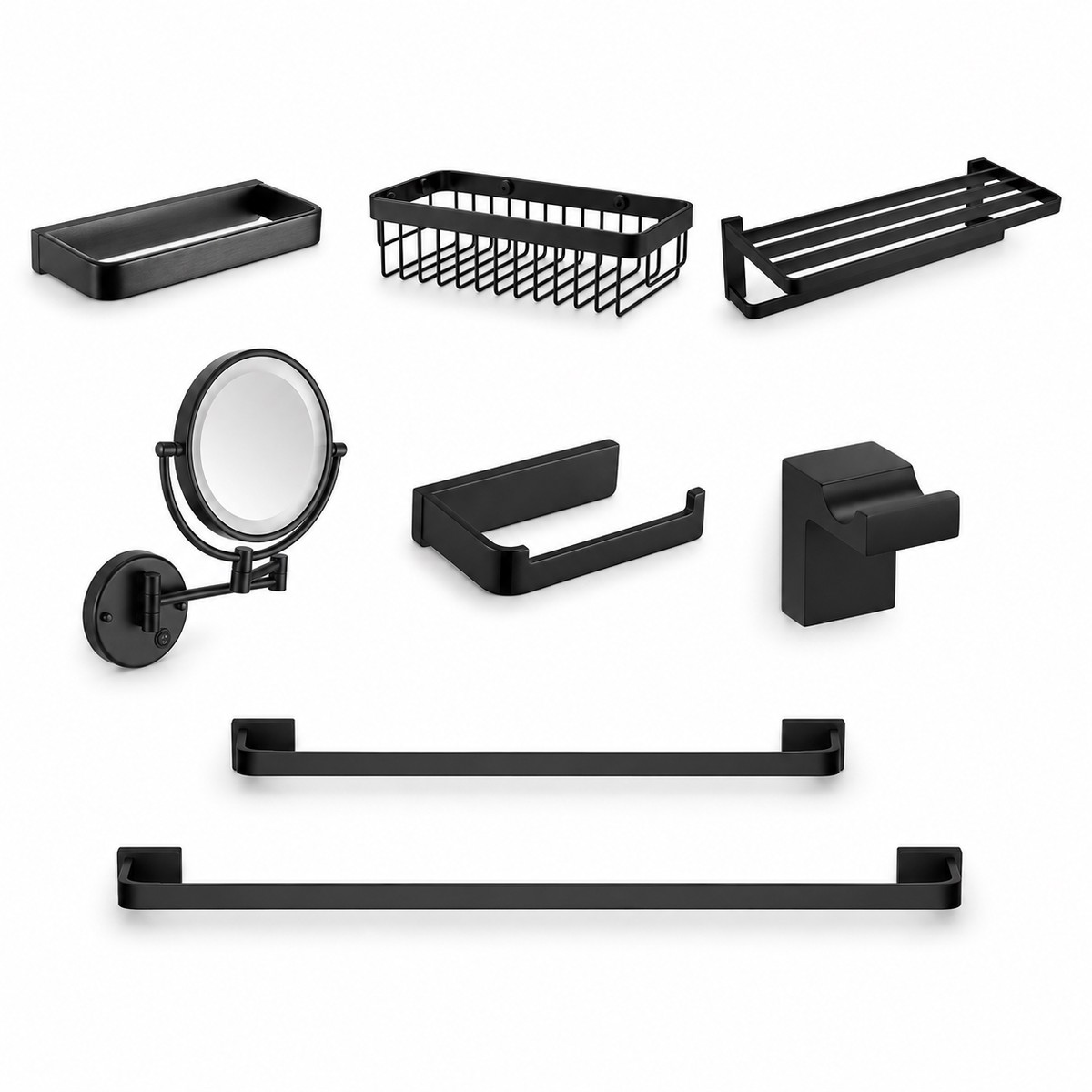 Devon Mare Bathroom Accessories Set -Matt Black