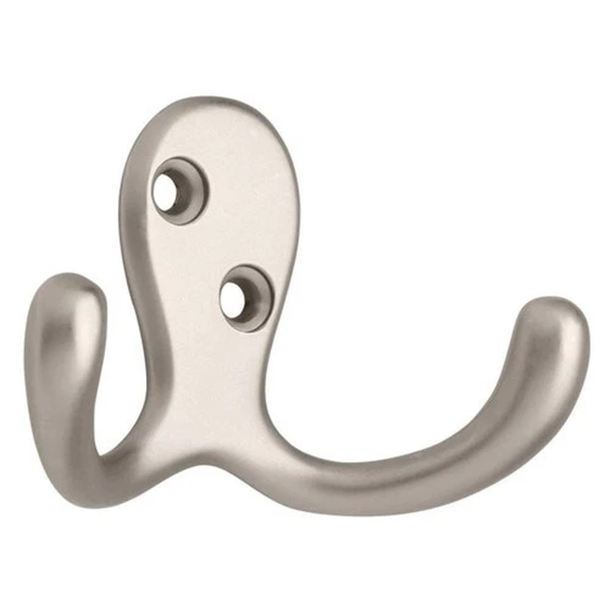 (5 Pack) Satin Nickel Double Prong Robe Hook
