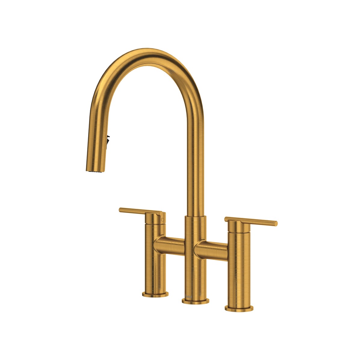 Riobel LT400 Lateral Bridge Pull-Down Kitchen Faucet With C-Spout