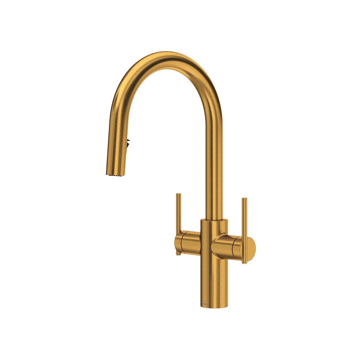 Riobel LT801 Lateral Two Handle Pull-Down Kitchen Faucet With C-Spout